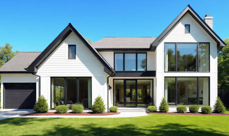 Beautiful American home with modern energy-efficient windows